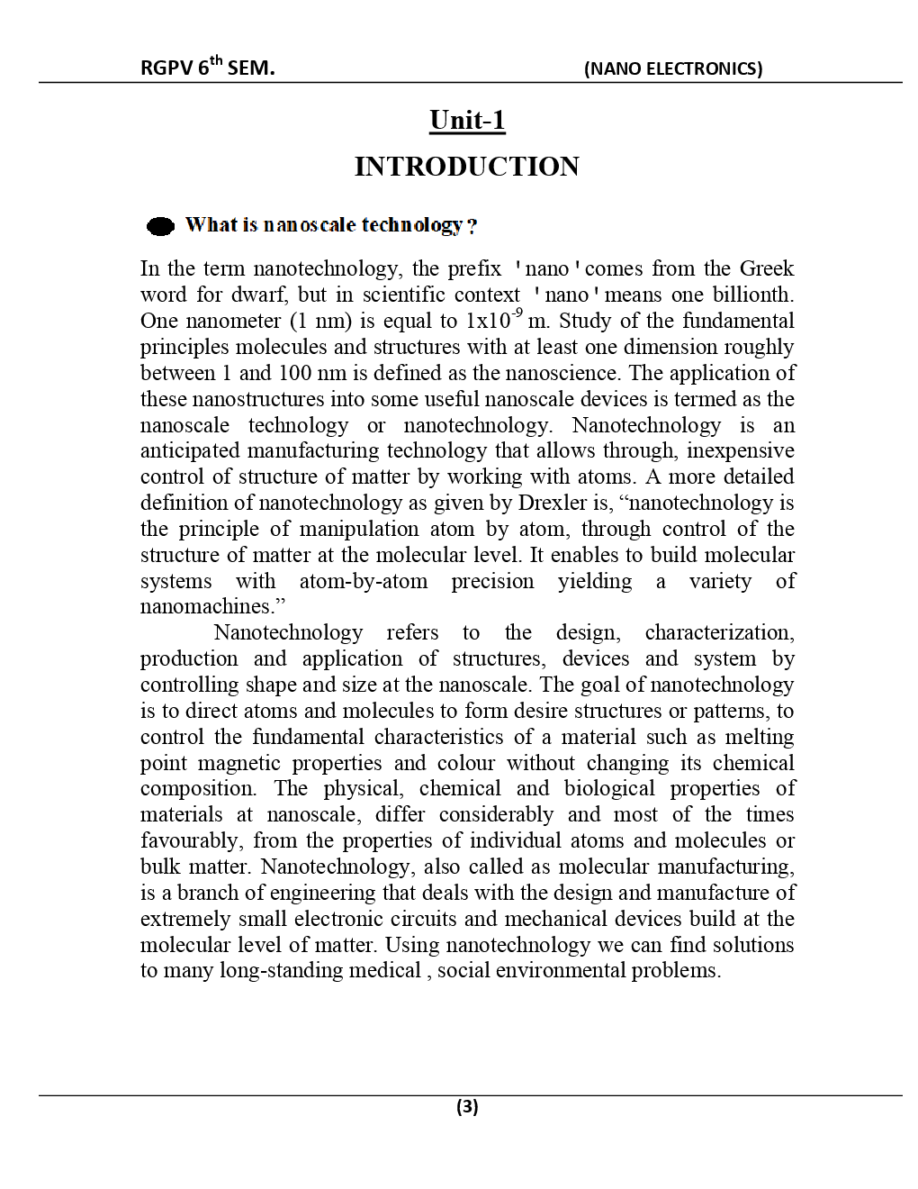 Nano Electronics For RGPV BE 6th Sem Electronics & Communication Engineering - Page 4