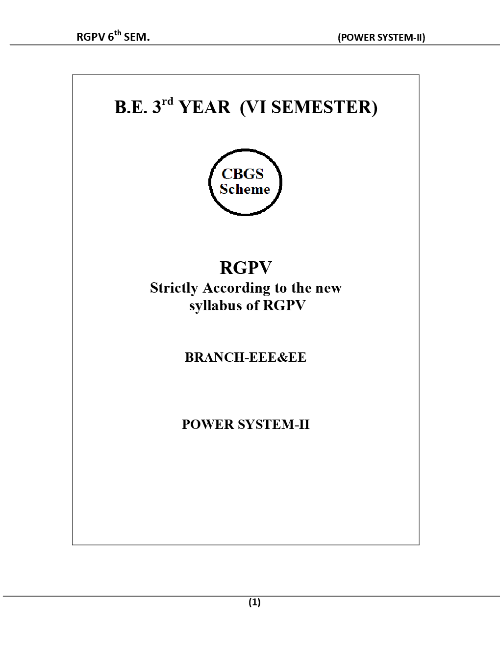 Power System-II For RGPV BE 4th Sem Electrical And Electronics Engineering - Page 2