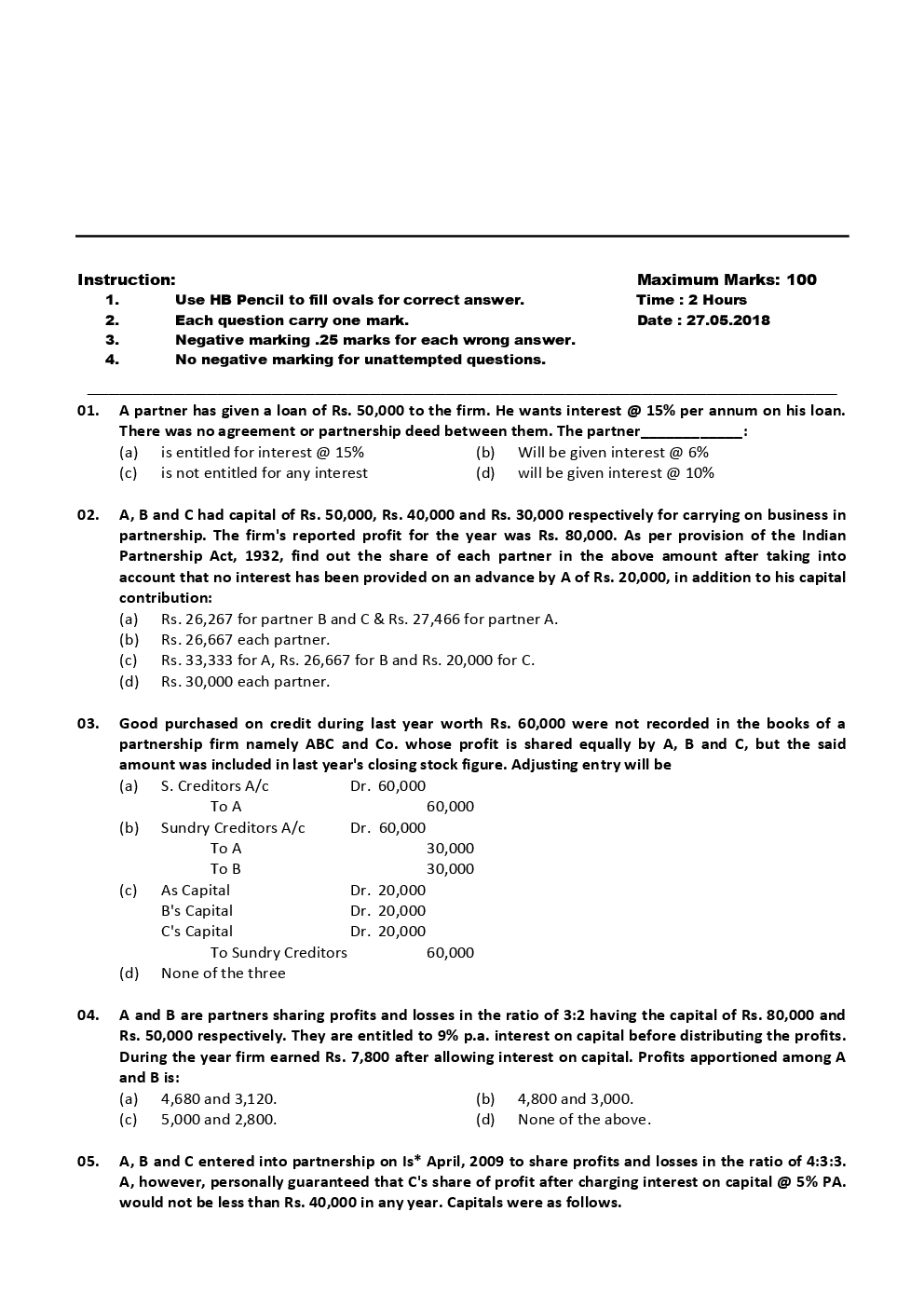 CA CPT Previous Year Paper With Answer May 2018 Paper-2 - Page 2