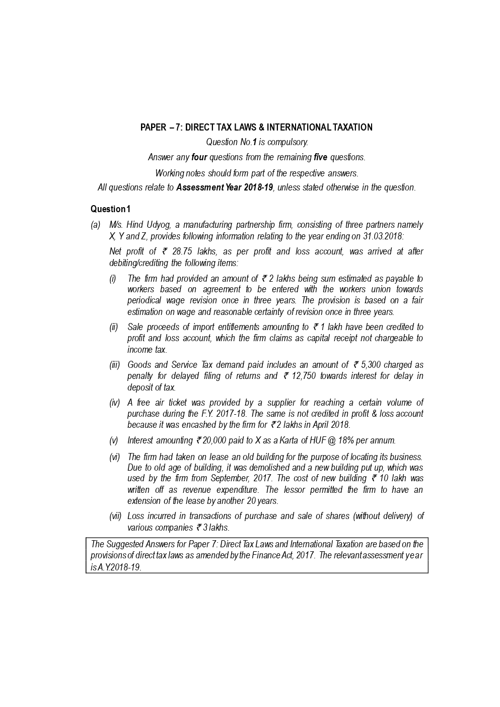 CA Final Direct Tax Laws & International Previous Year Question Paper With Answer May 2018 - Page 2