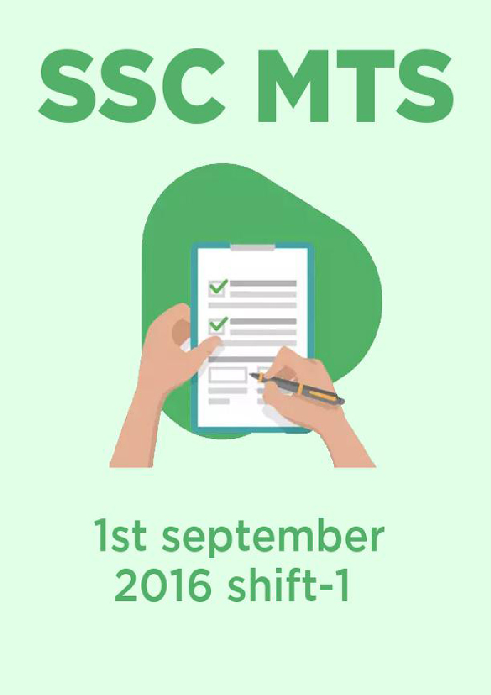 SSC MTS 1st september 2016 shift-1  - Page 1