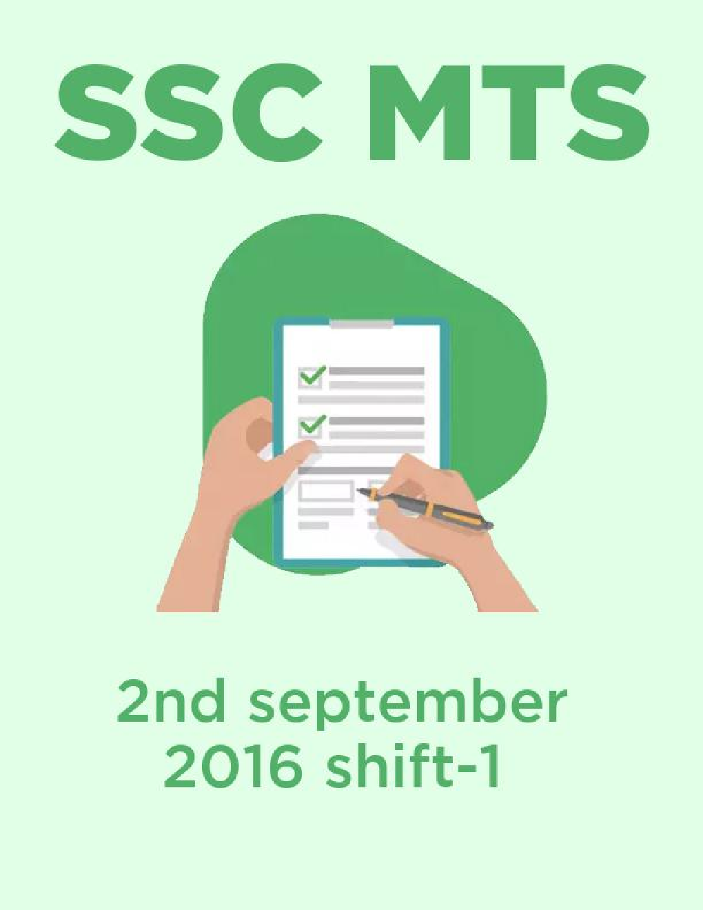 SSC MTS 2nd september 2016 shift-1  - Page 1