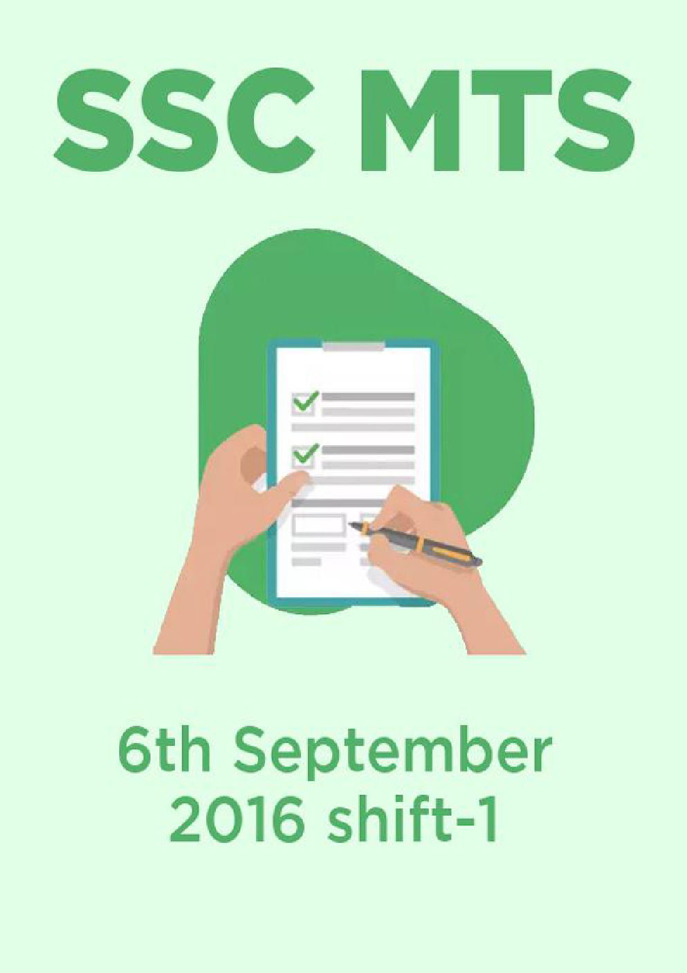 SSC MTS 6th September 2016 shift-1 - Page 1
