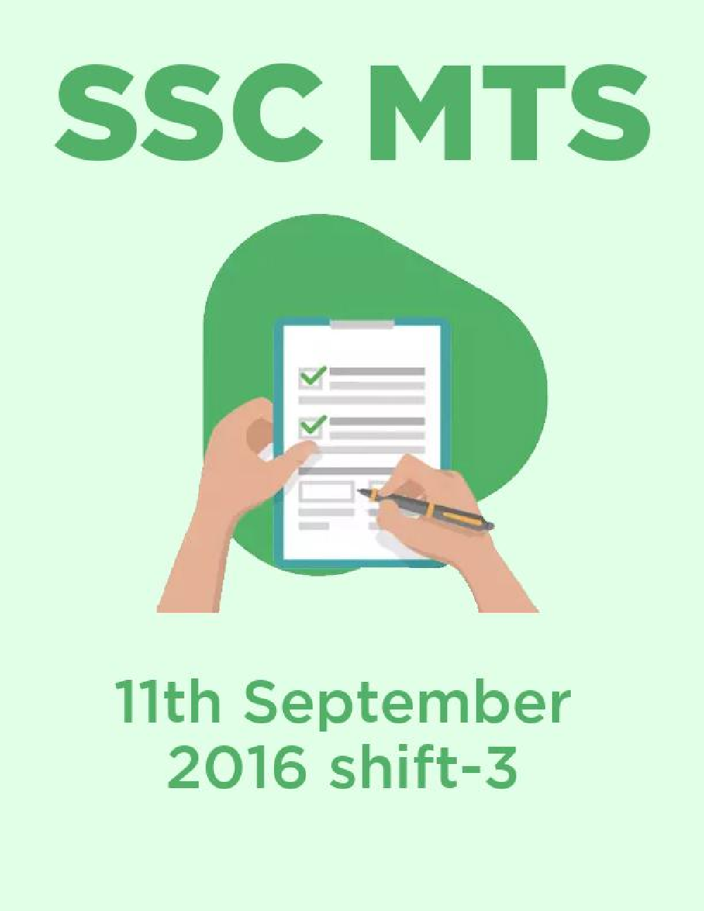 SSC MTS 11th September 2016 shift-3 - Page 1