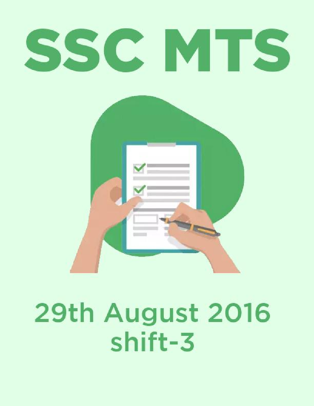 SSC MTS 29th August 2016 shift-3 - Page 1