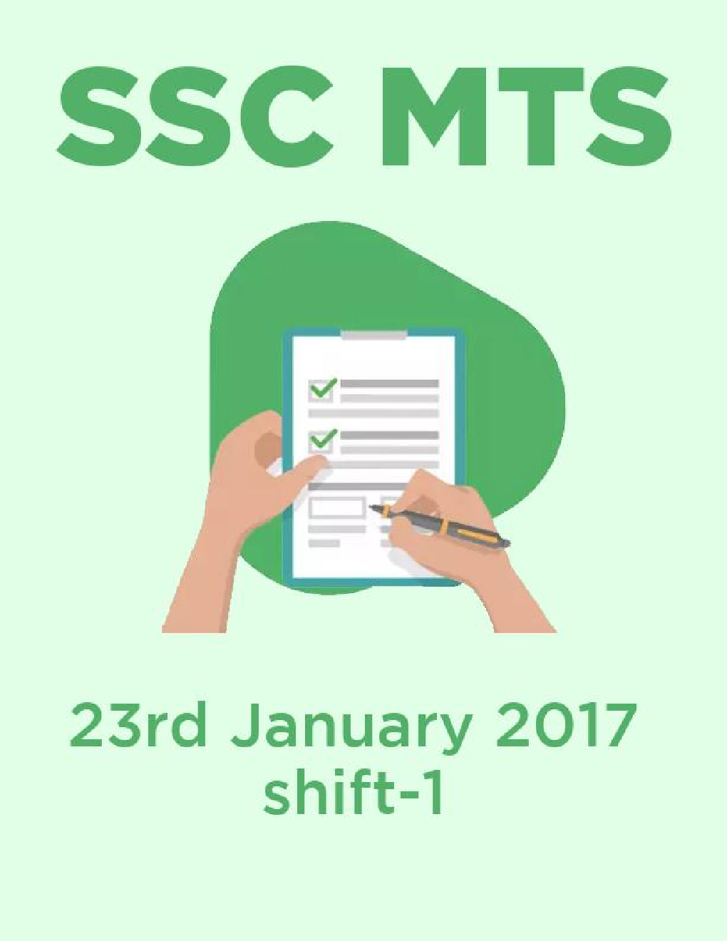 SSC MTS 23rd January 2017 shift-1 - Page 1
