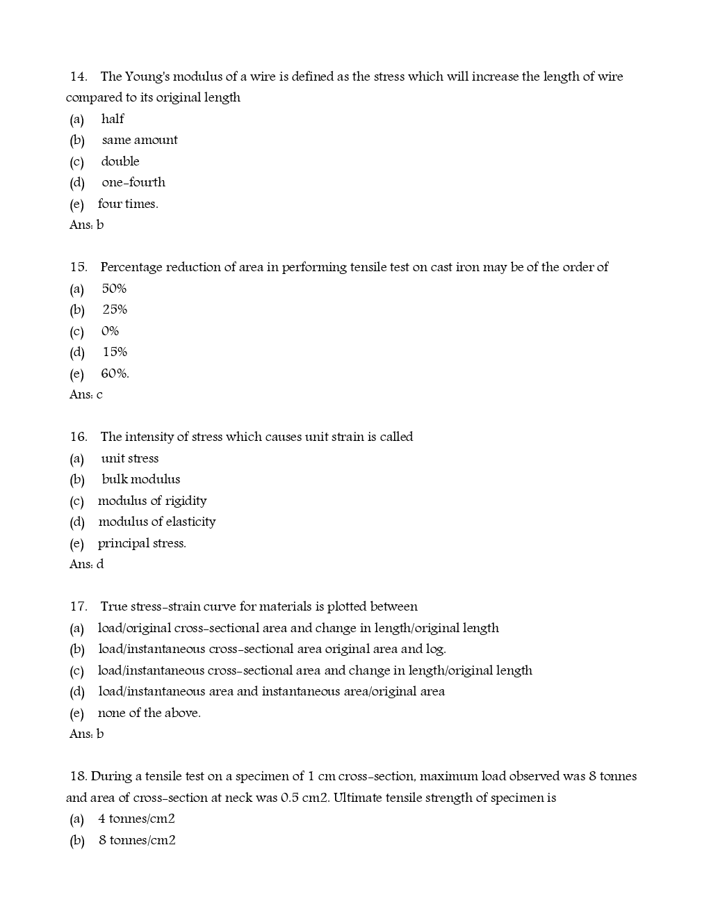 RRB Junior Engineer Mechanical Solved Model Question With Answer Paper 10 - Page 5