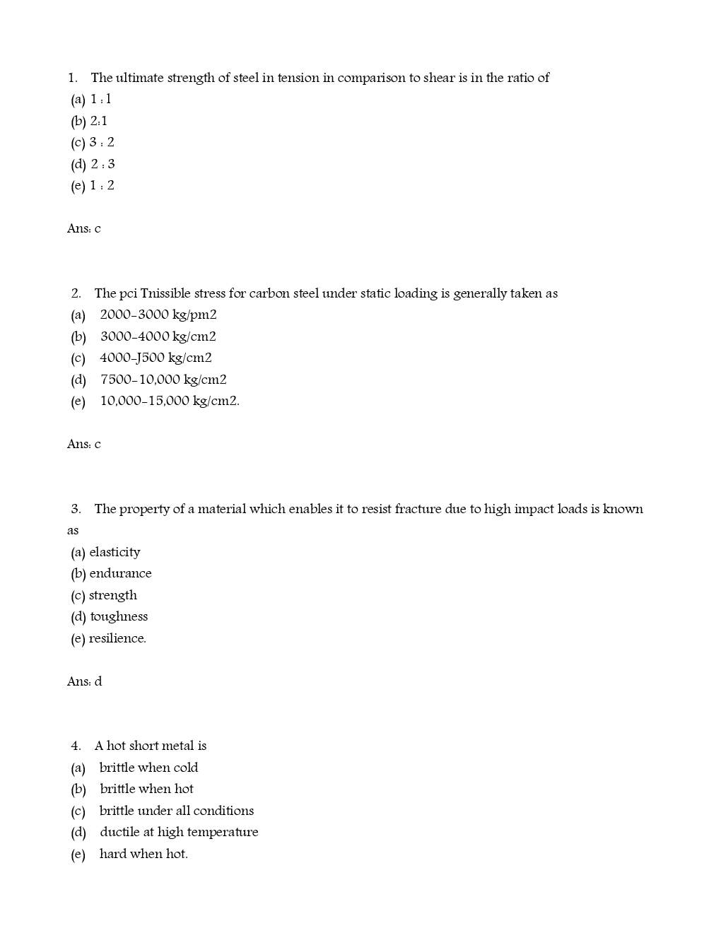 RRB Junior Engineer Mechanical Solved Model Question With Answer Paper 16 - Page 2