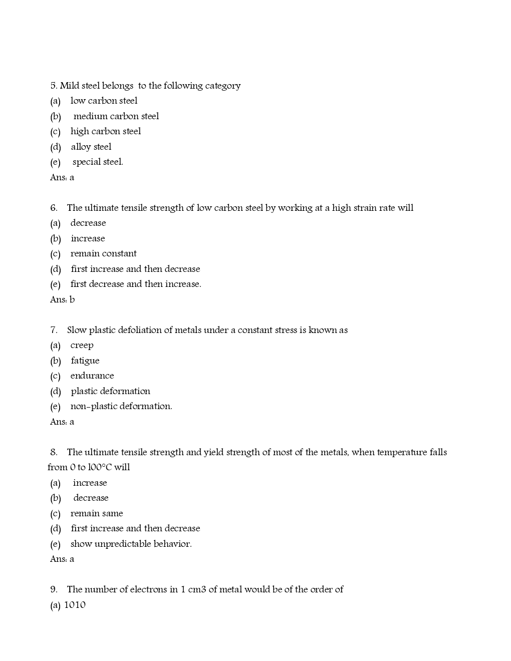 RRB Junior Engineer Mechanical Solved Model Question With Answer Paper 17 - Page 3