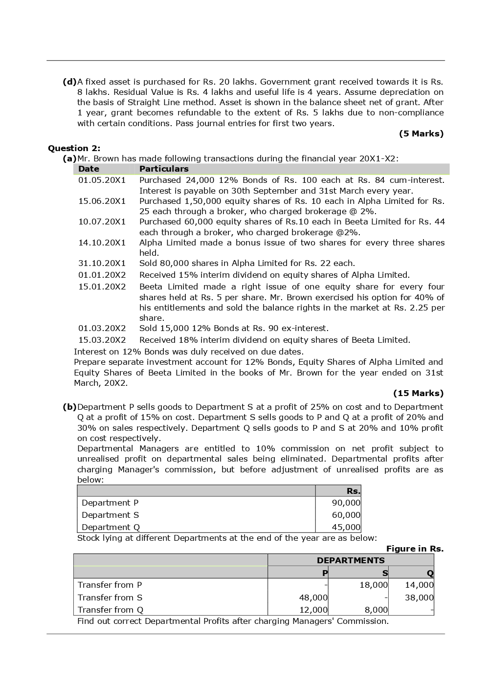 CA Intermediate Account Mock Test Paper-1 - Page 3
