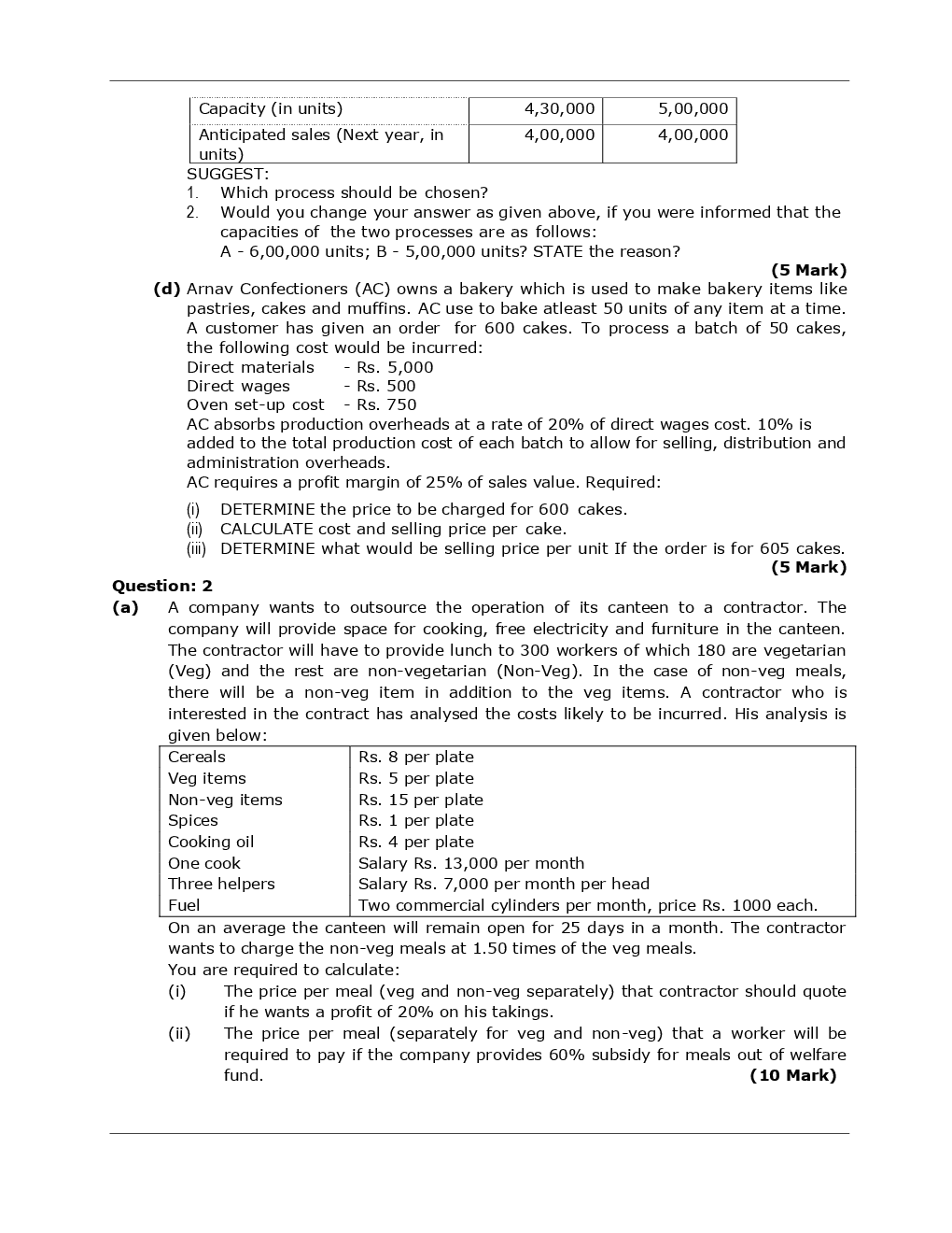 CA Intermediate Cost Accounting Mock Test Paper - Page 3