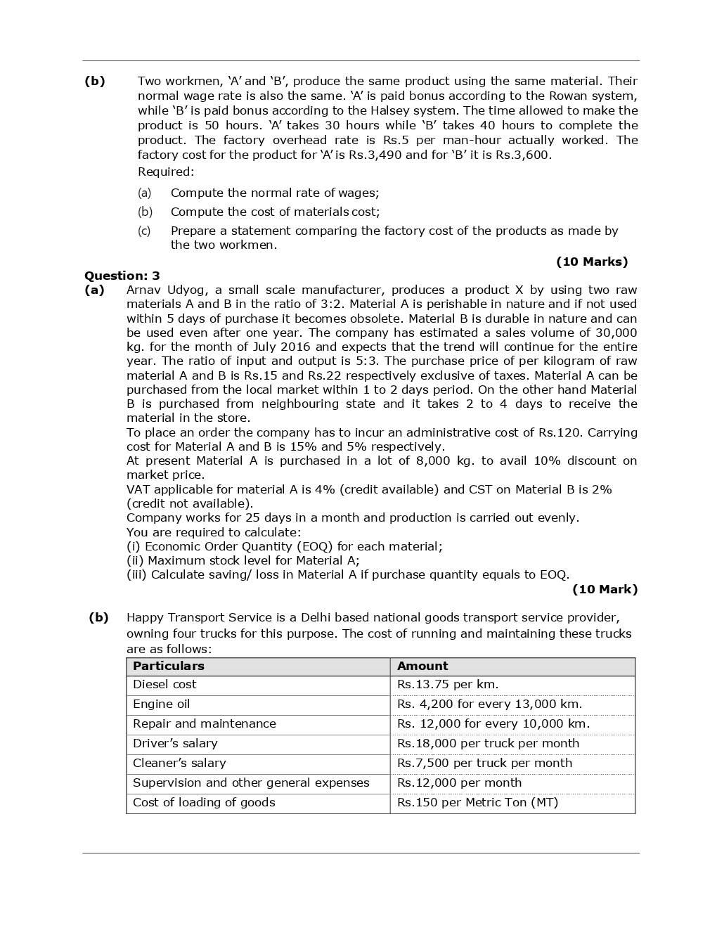 CA Intermediate Cost Accounting Mock Test Paper - Page 4