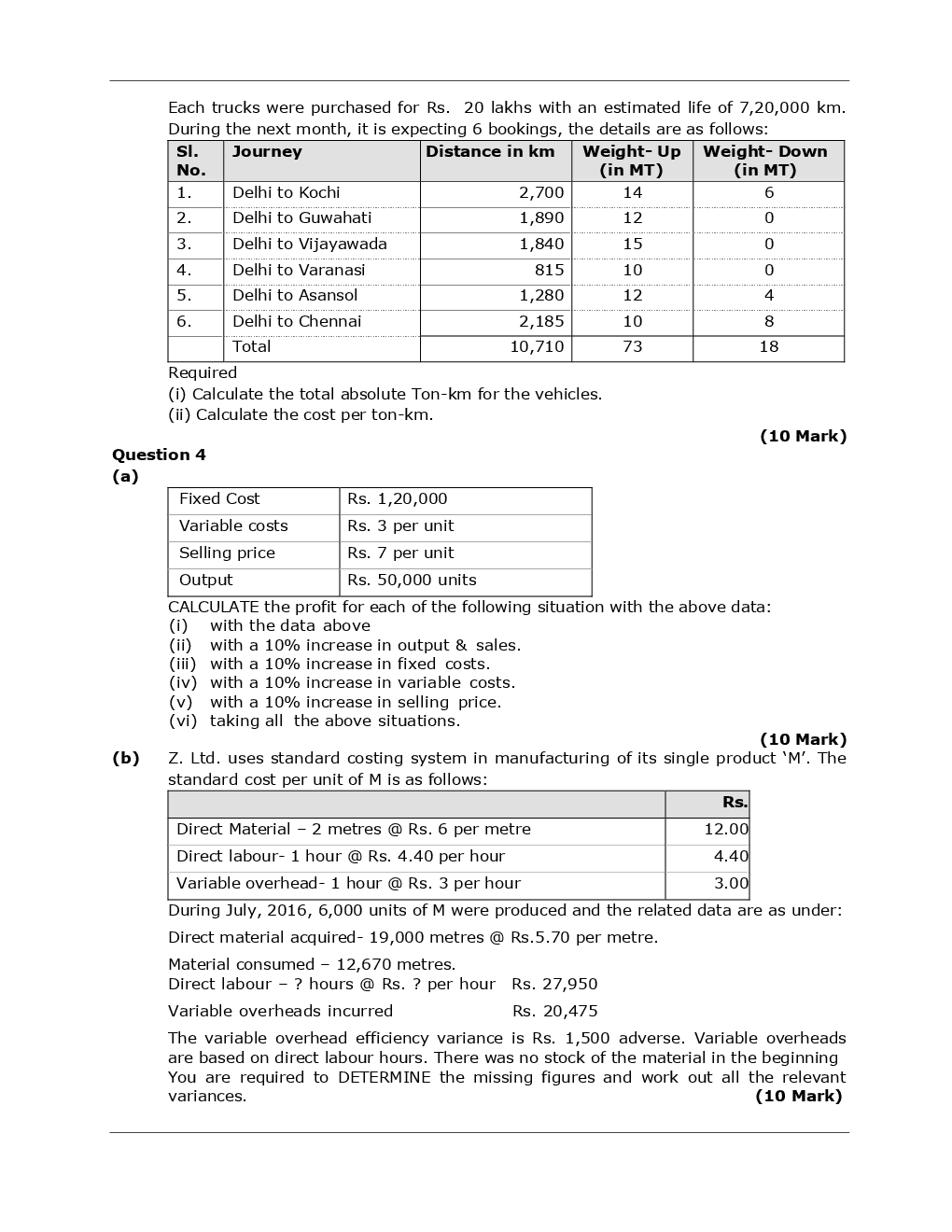 CA Intermediate Cost Accounting Mock Test Paper - Page 5