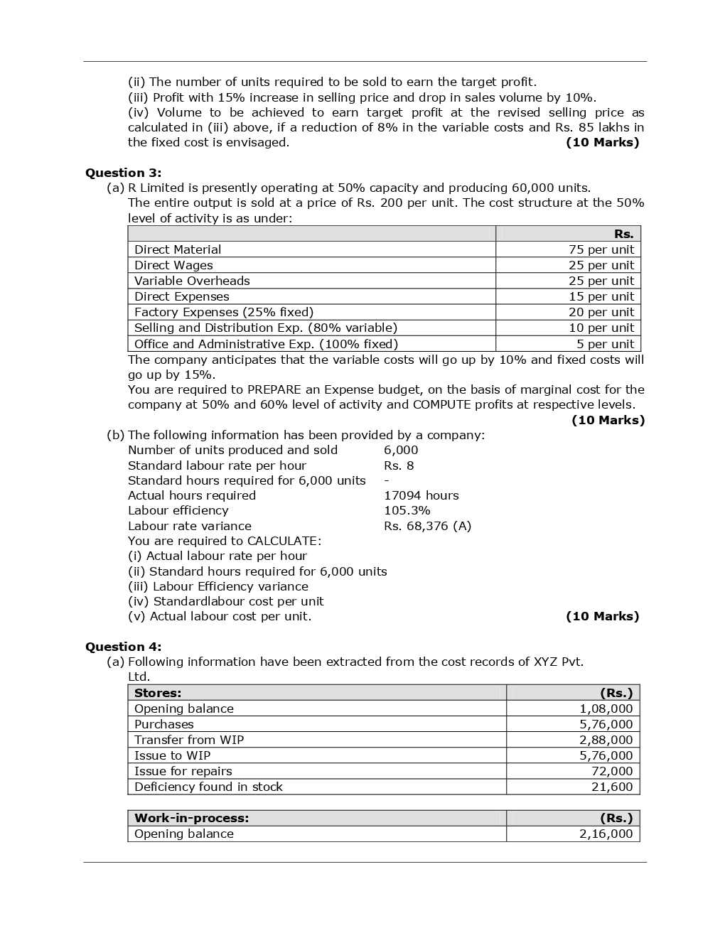 CA Intermediate Costing Mock Test Paper - Page 4