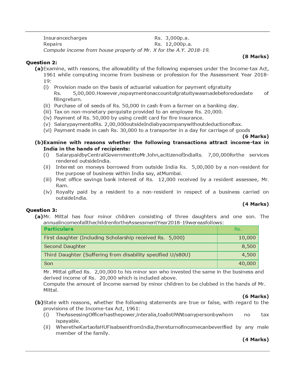 CA Intermediate Taxation Mock Test Paper-2 - Page 3