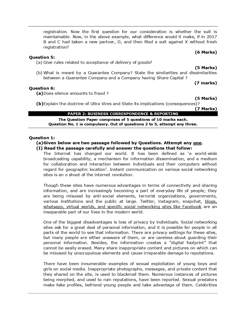 CA Foundation Business Law And Business Correspondence And Reporting Mock Test Paper-4 - Page 3