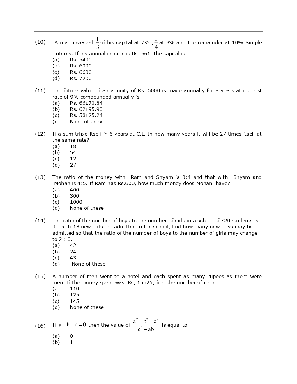 CA Foundation Business Mathematics, Reasoning And Statistics Mock Test Paper-1 - Page 4