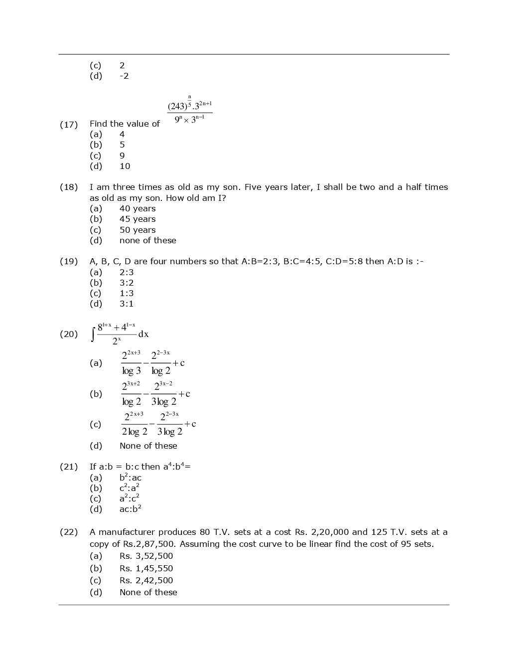 CA Foundation Business Mathematics, Reasoning And Statistics Mock Test Paper-1 - Page 5