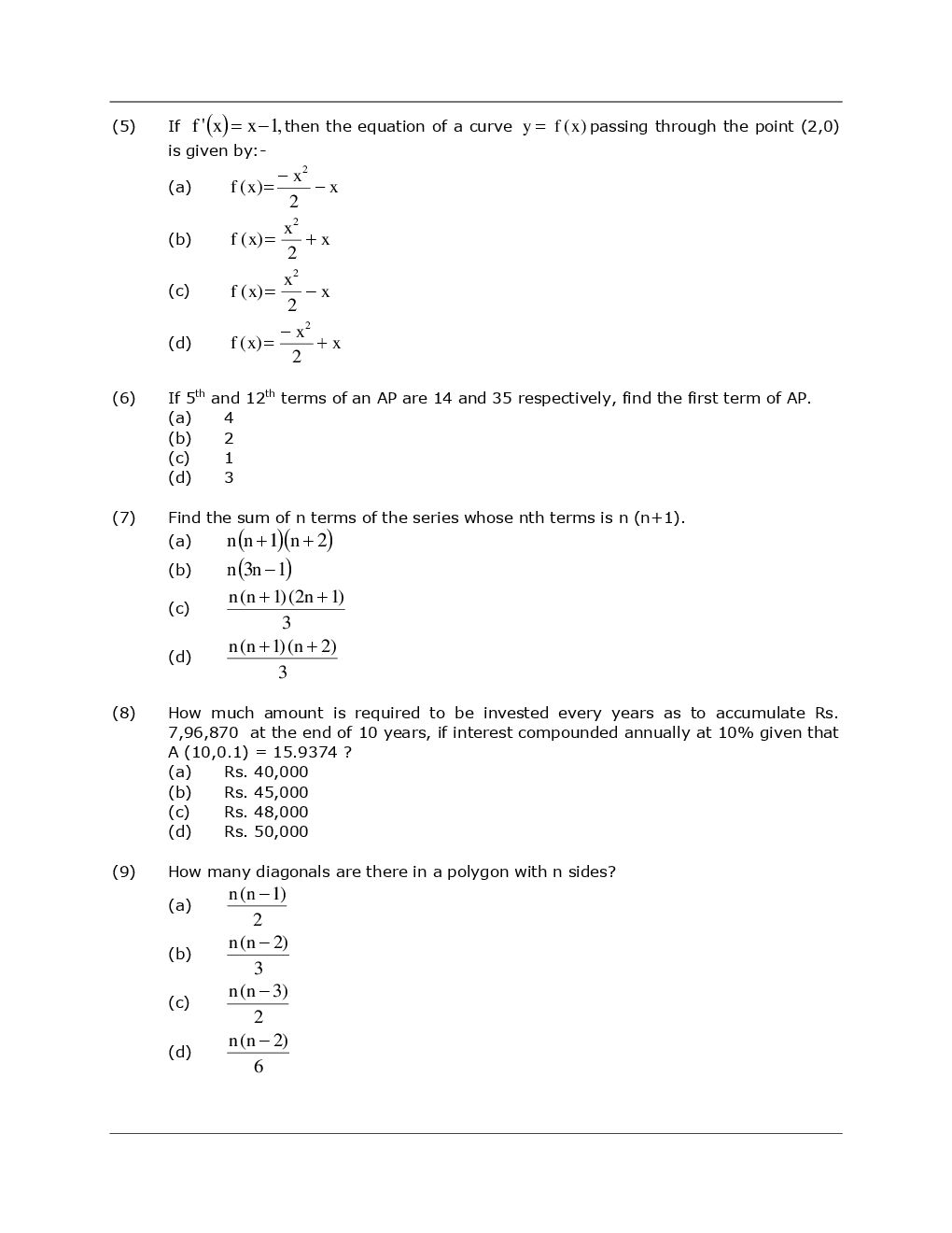 CA Foundation Business Mathematics, Reasoning And Statistics Mock Test Paper-2 - Page 3