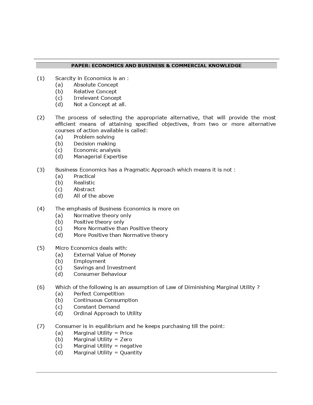 CA Foundation Economics And Business And Commercial Knowledge Mock Test Paper-2 - Page 2