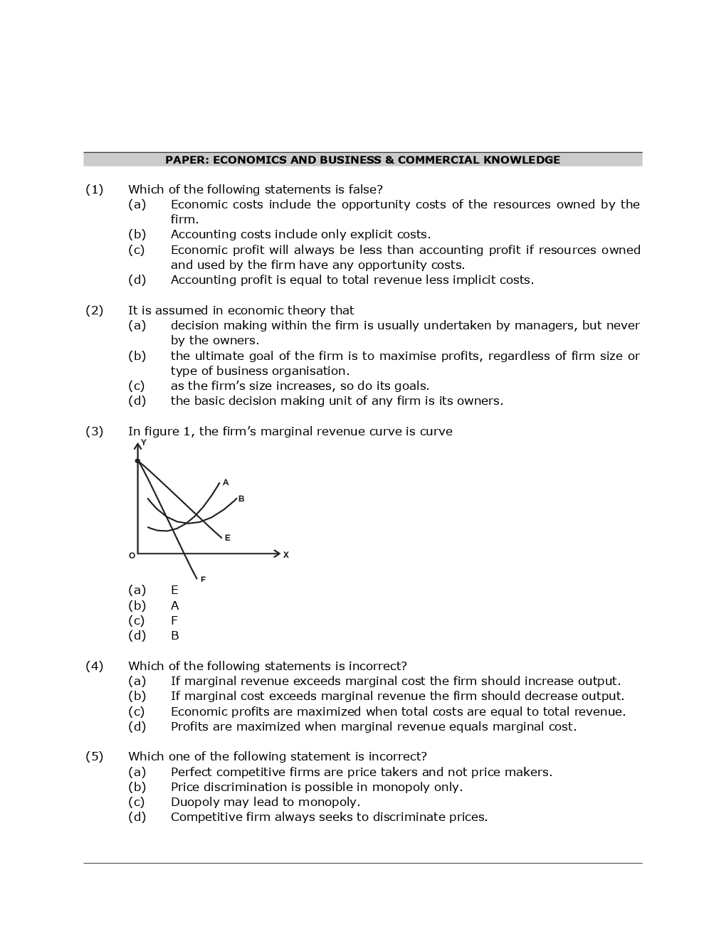 CA Foundation Economics And Business And Commercial Knowledge Mock Test Paper-3 - Page 2