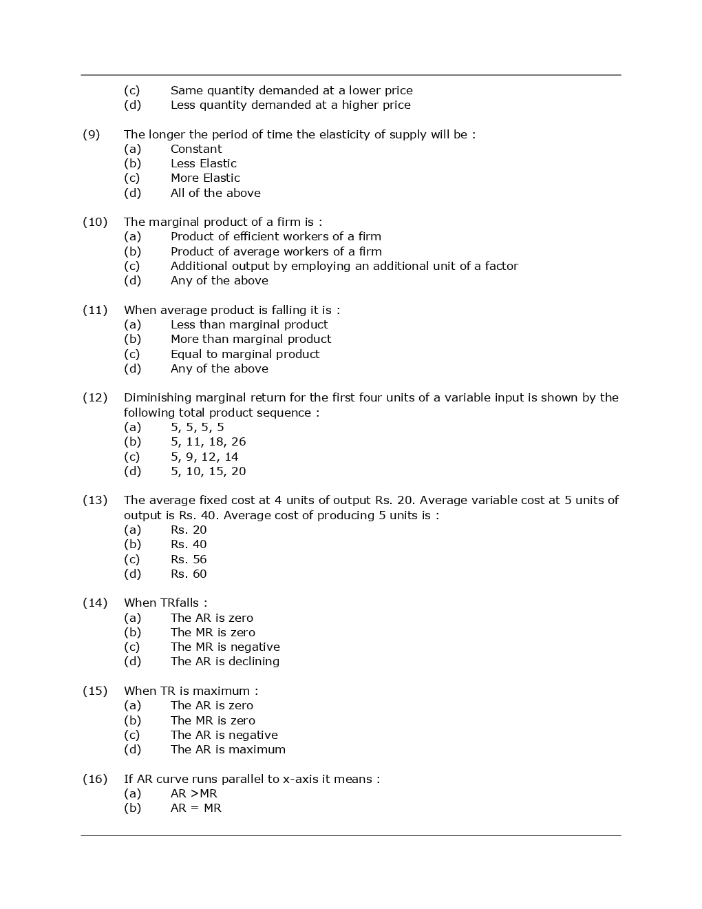 CA Foundation Economics And Business And Commercial Knowledge Mock Test Paper-4 - Page 3