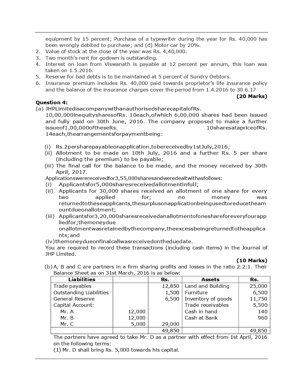 CA Foundation Principles And Practice Of Accounting Mock Test Paper-3 - Page 5