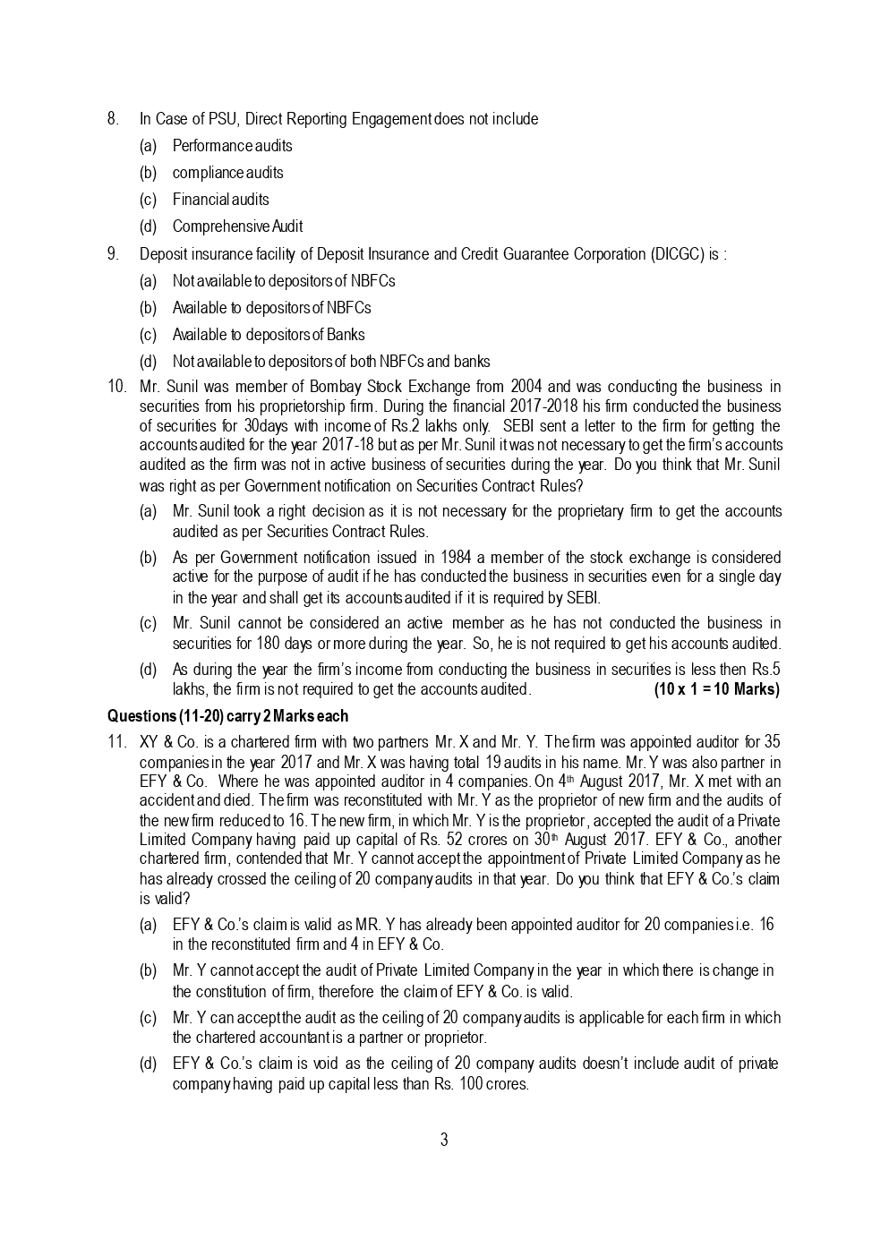 CA Final Advanced Auditing And Professional Ethics Mock Test Paper March 2019 - Page 4