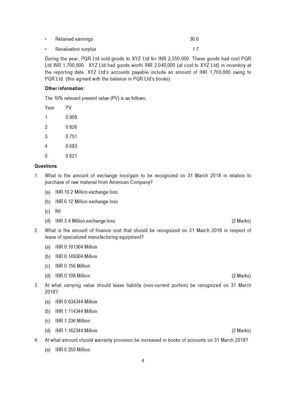 CA Final Global Financial Reporting Standards Mock Test Paper March 2019 - Page 5