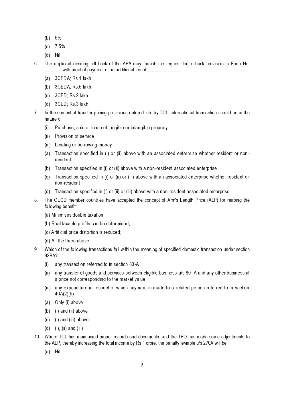 CA Final International Taxation Mock Test Paper March 2019 - Page 4