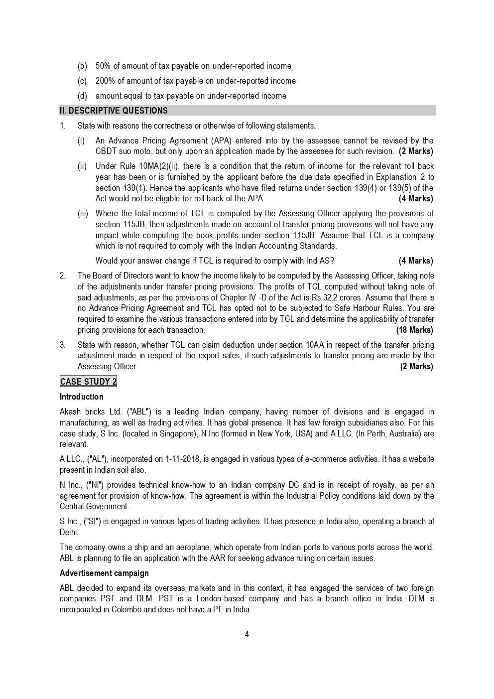 CA Final International Taxation Mock Test Paper March 2019 - Page 5