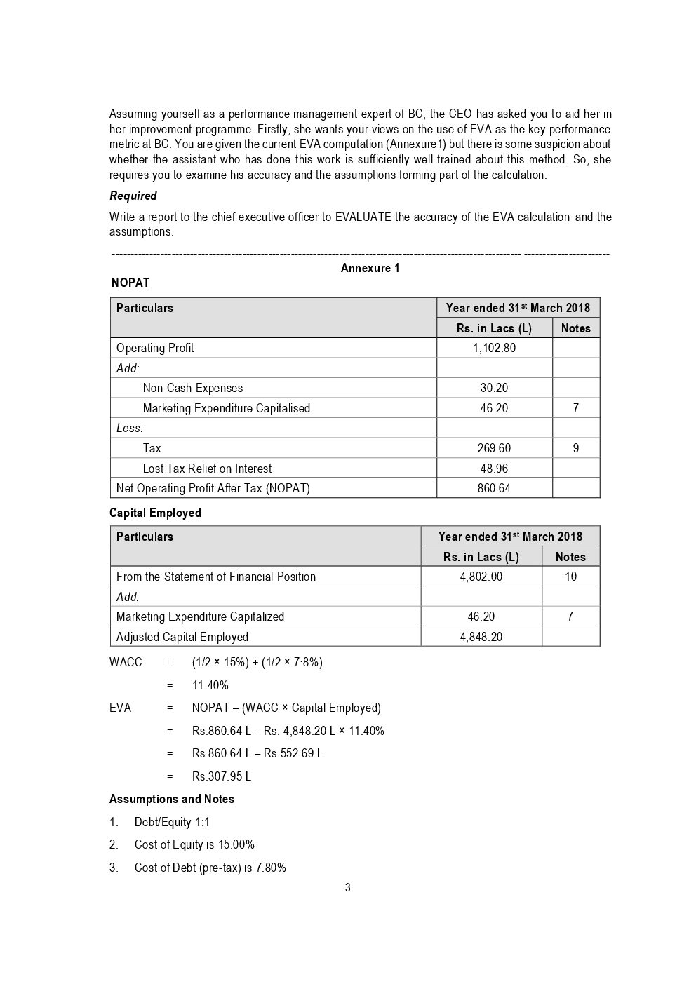 CA Final Strategic Cost Management And Performance Evaluation Mock Test Paper March 2019 - Page 4