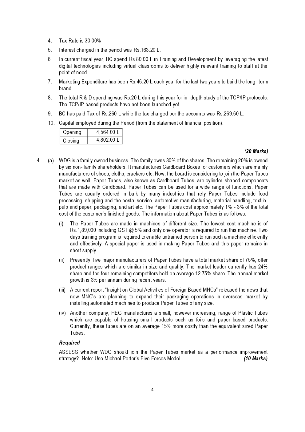 CA Final Strategic Cost Management And Performance Evaluation Mock Test Paper March 2019 - Page 5