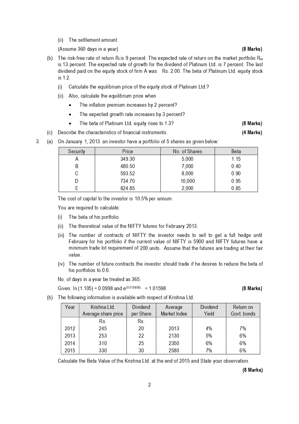 CA Final Strategic Financial Management Mock Test Paper March 2019 - Page 3