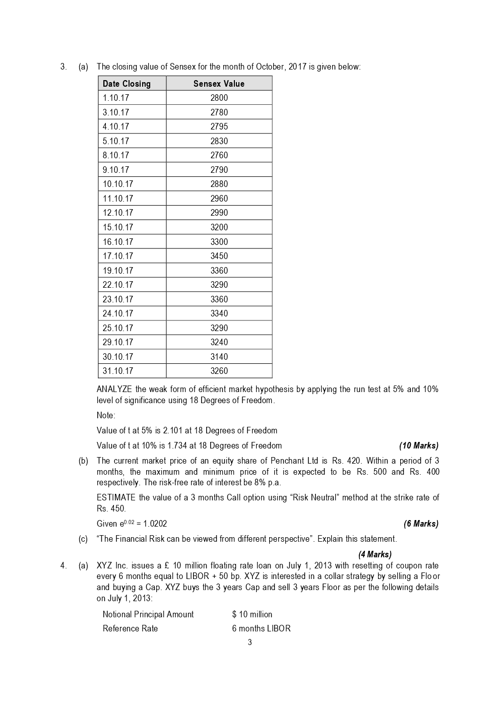 CA Final Strategic Financial Management Mock Test Paper October 2018 - Page 4