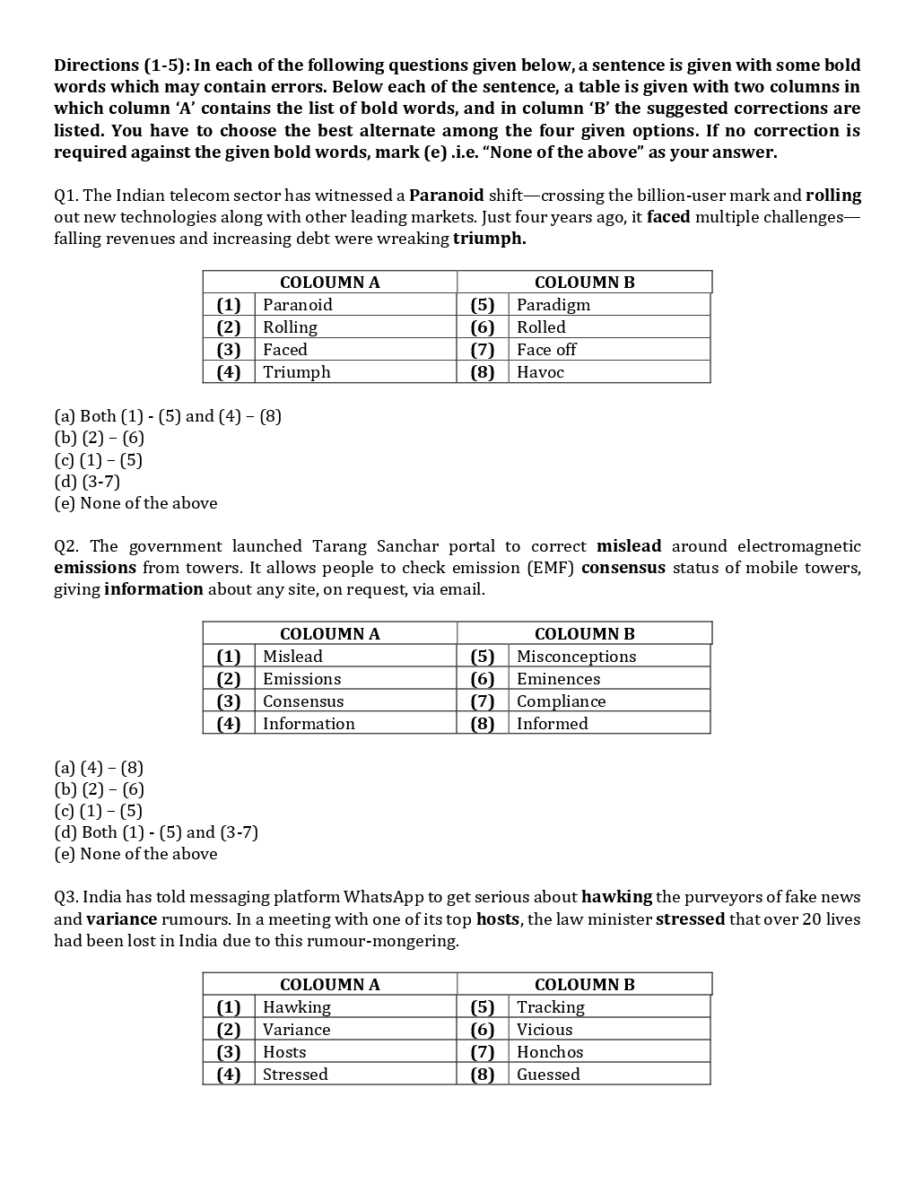 SBI Clerk Mains Previous Year  Paper With Answer Paper-2 2018 - Page 2