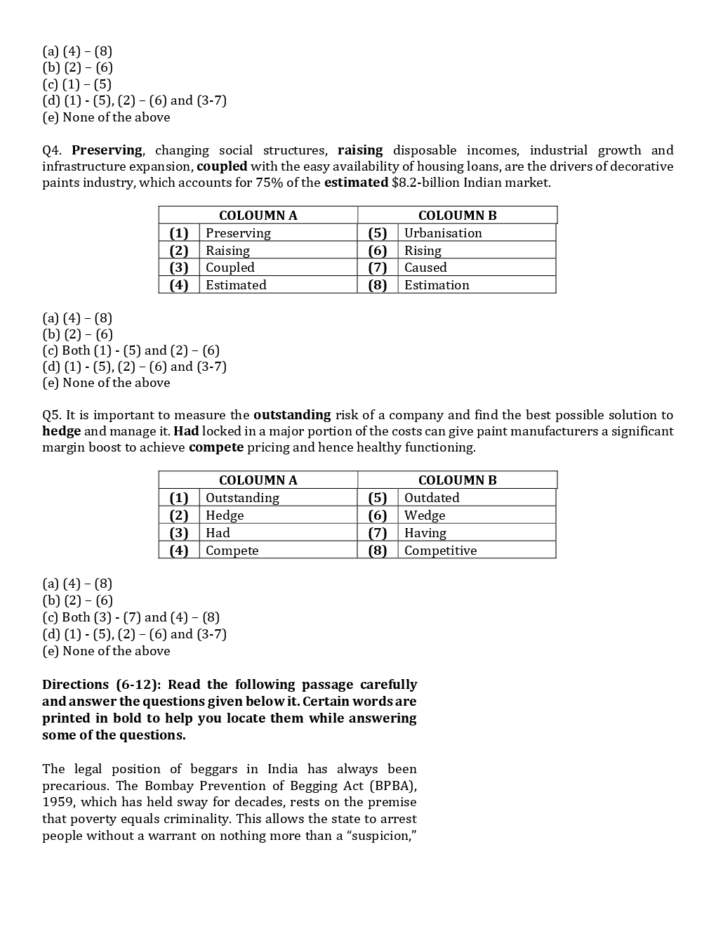 SBI Clerk Mains Previous Year  Paper With Answer Paper-2 2018 - Page 3