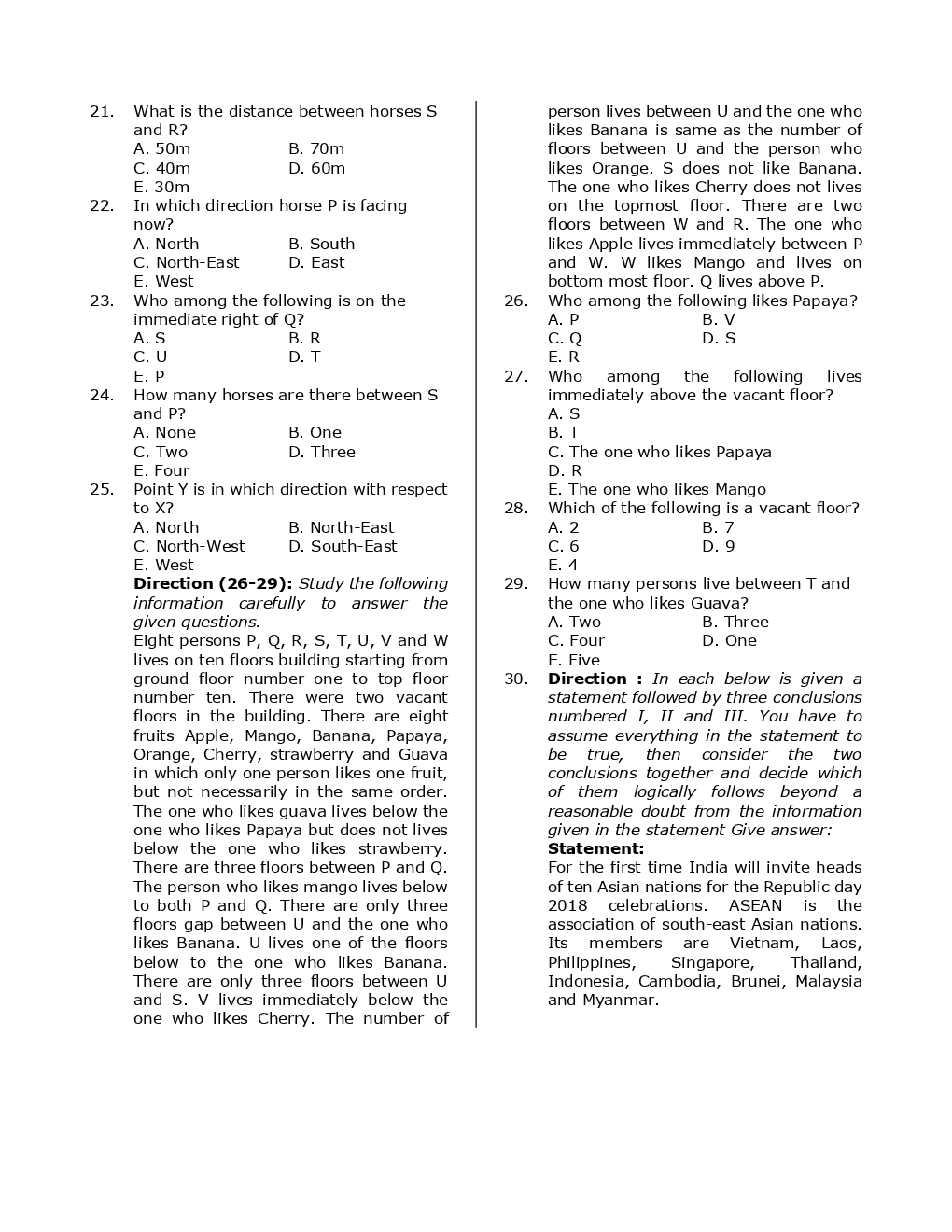 SBI Clerk Mains Previous Year  Paper With Answer Paper-4 2018 - Page 5