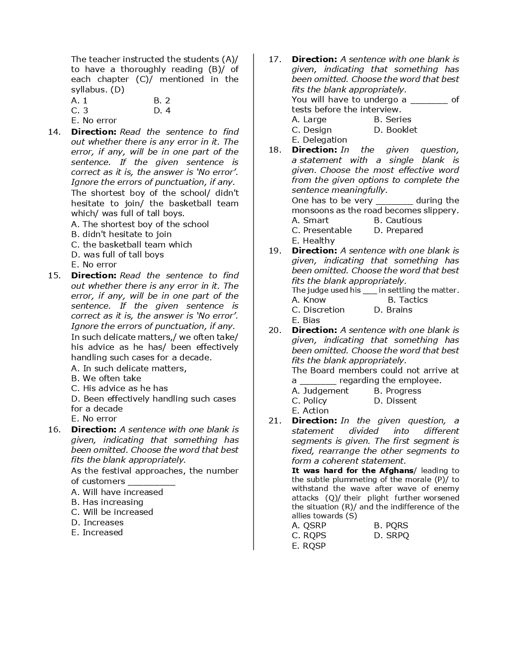 SBI Clerk Prelims Previous Year Paper With Answer Paper-2 2018 - Page 5