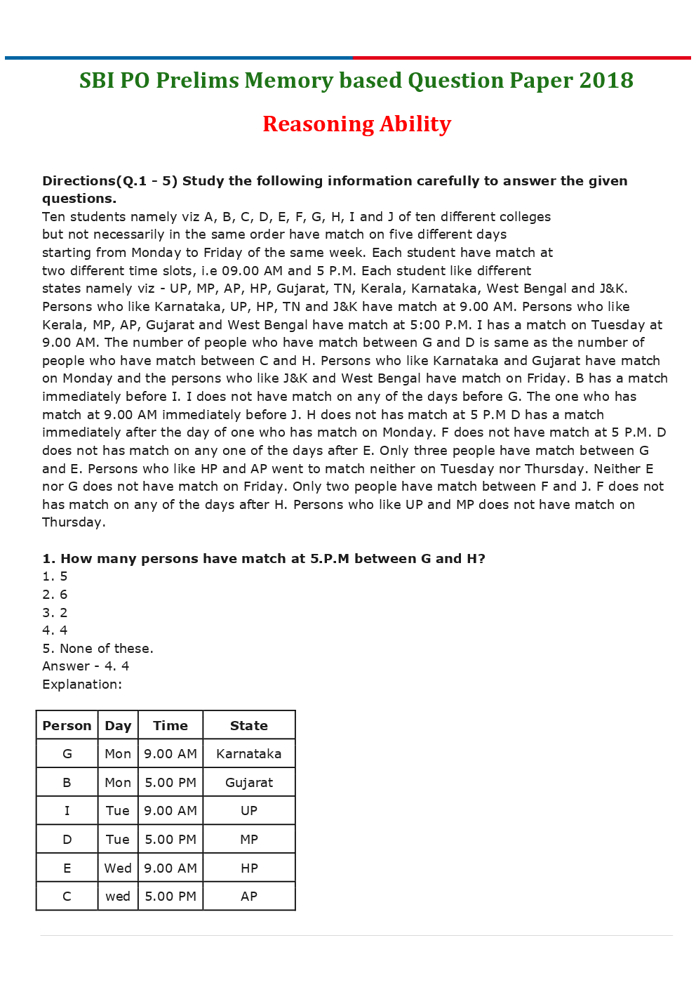 SBI PO Prelims Previous Year Paper With Answer Paper-1 2018 - Page 2