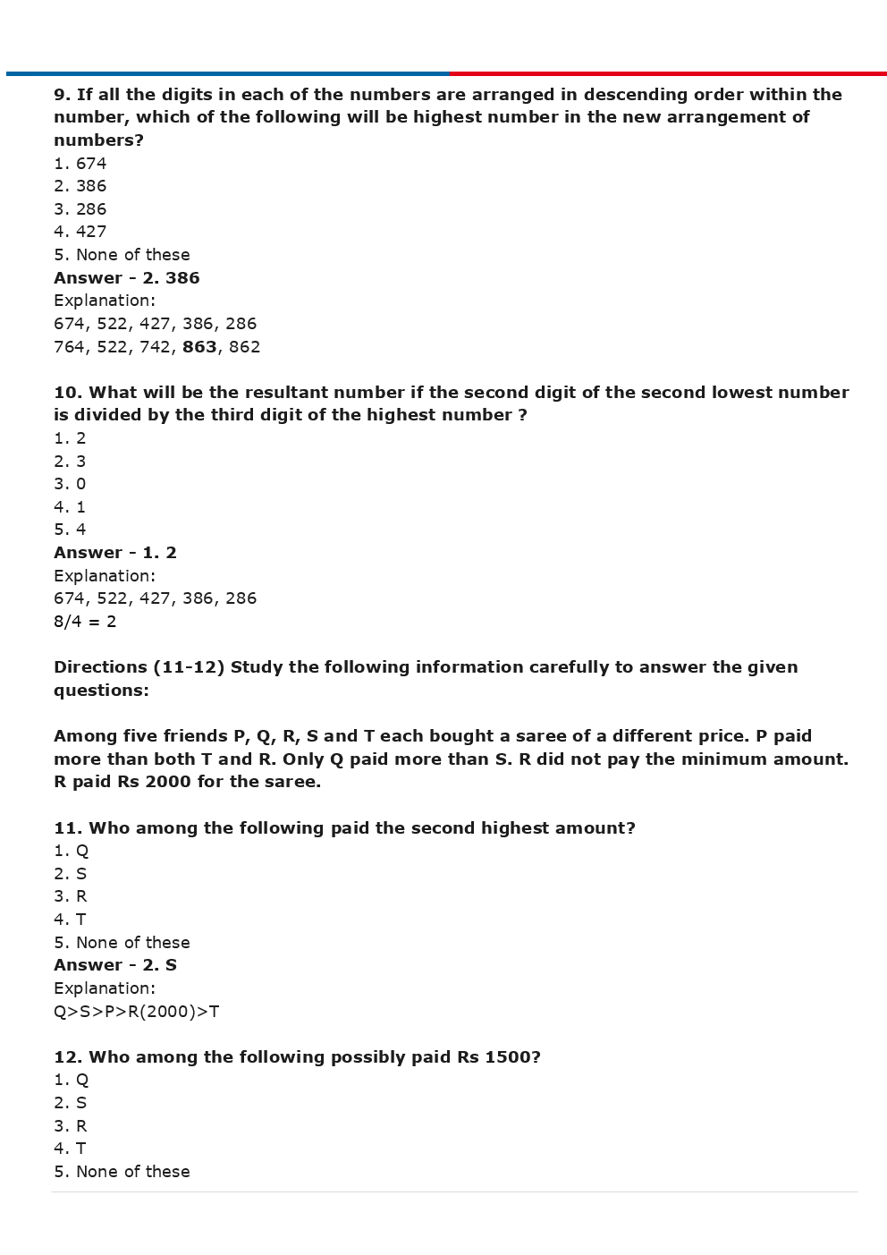SBI PO Prelims Previous Year Paper With Answer Paper-1 2018 - Page 5