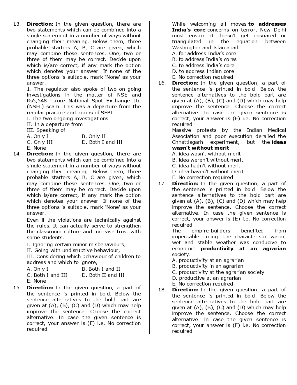 Sbi po 2018 mains memory based paper picture