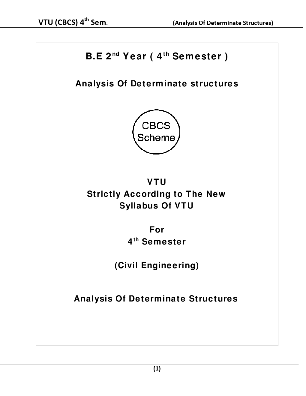 Analysis Of Determinate Structures For VTU BE 4th Sem Civil Engineering - Page 2