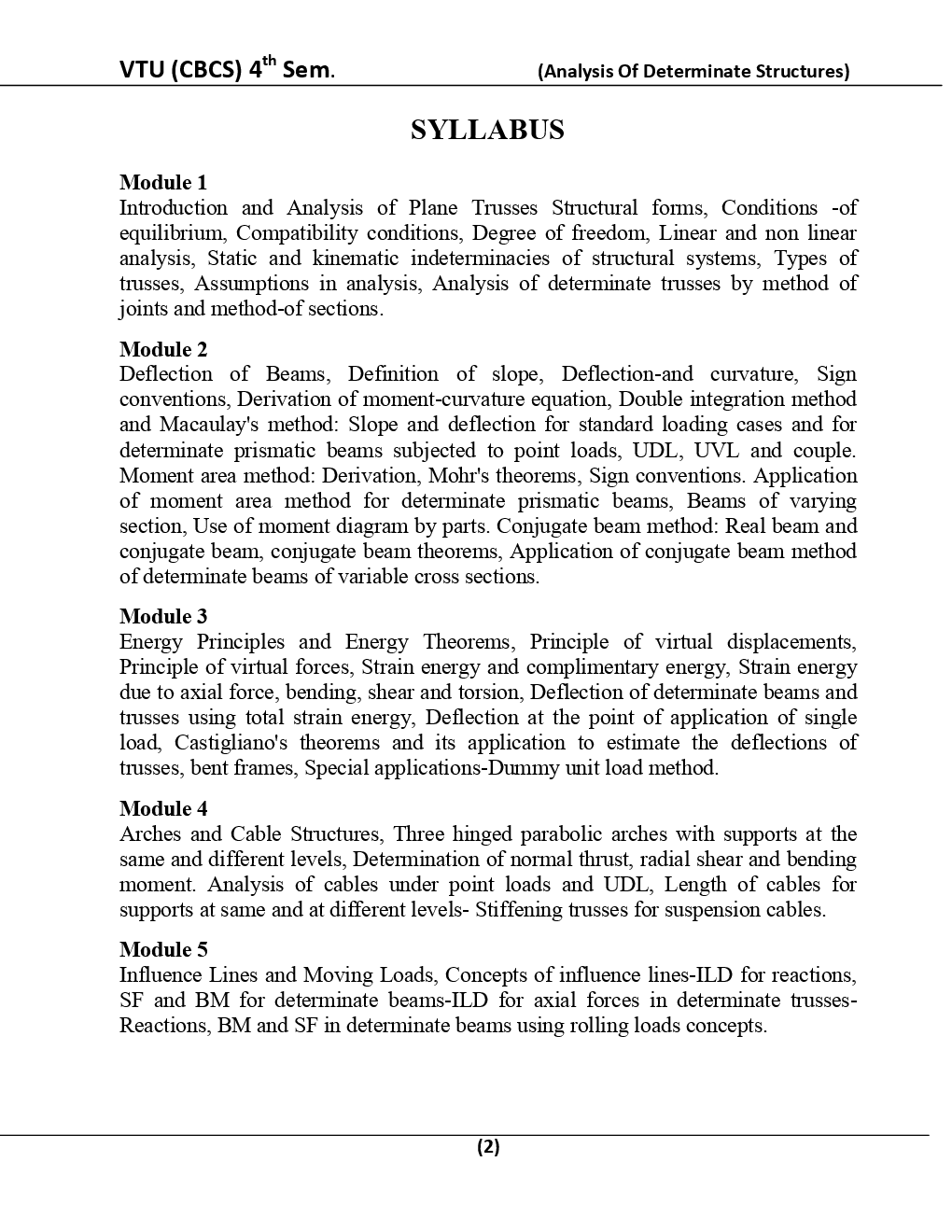 Analysis Of Determinate Structures For VTU BE 4th Sem Civil Engineering - Page 3
