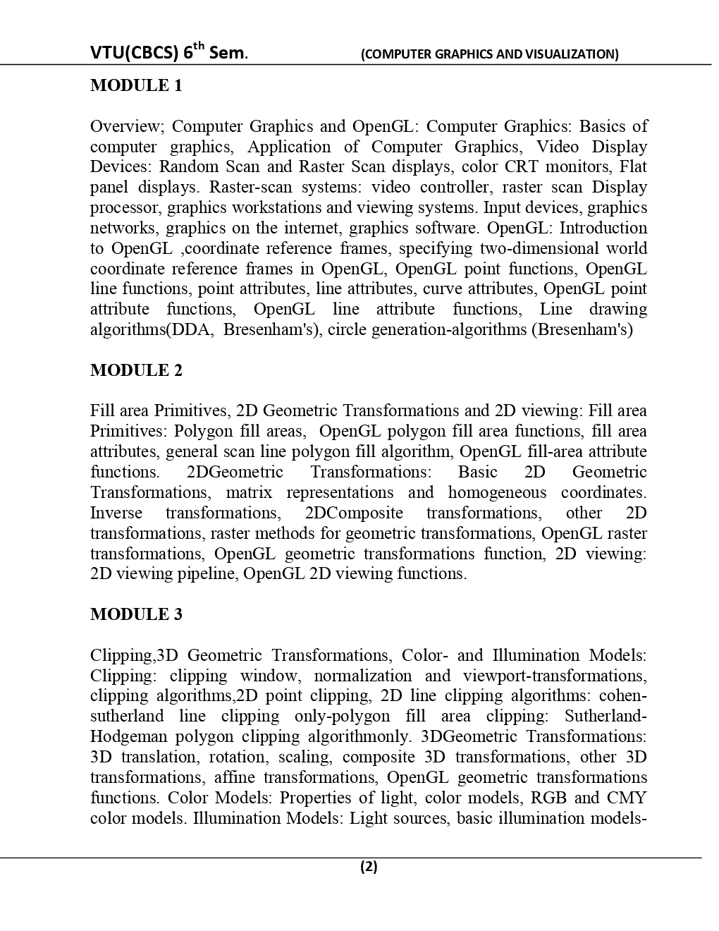 Computer Graphics And Visualization For VTU BE 6th Sem Computer Science Engineering - Page 3