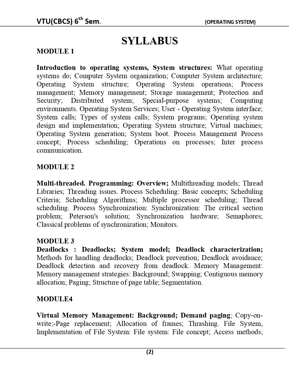 Operating System For VTU BE 6th Sem Computer Science Engineering  - Page 3