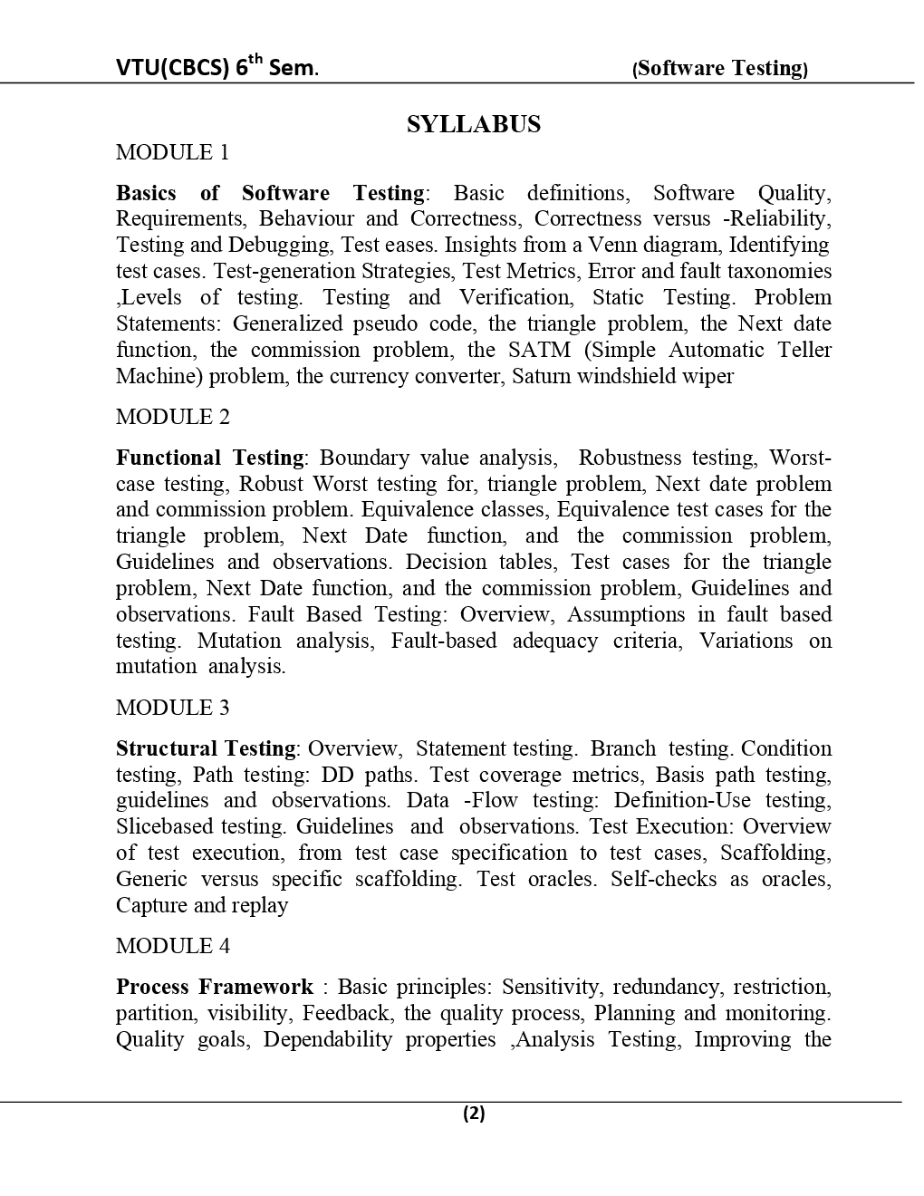 Software Testing For VTU BE 6th Sem Computer Science Engineering  - Page 3