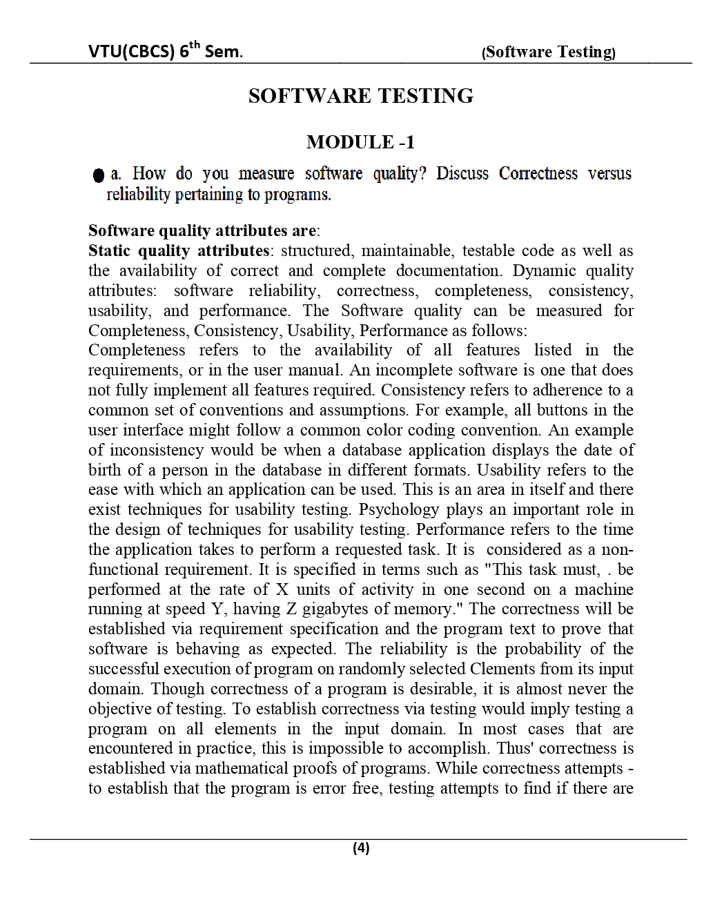Software Testing For VTU BE 6th Sem Computer Science Engineering  - Page 5