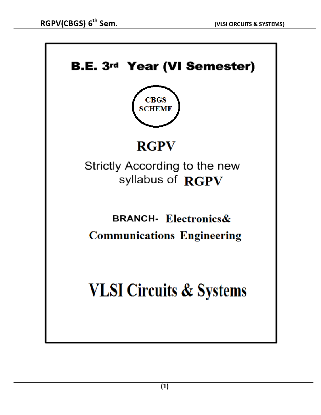 VLSI Circuits And Systems For RGPV BE 6th Sem Electronics & Communication Engineering - Page 2