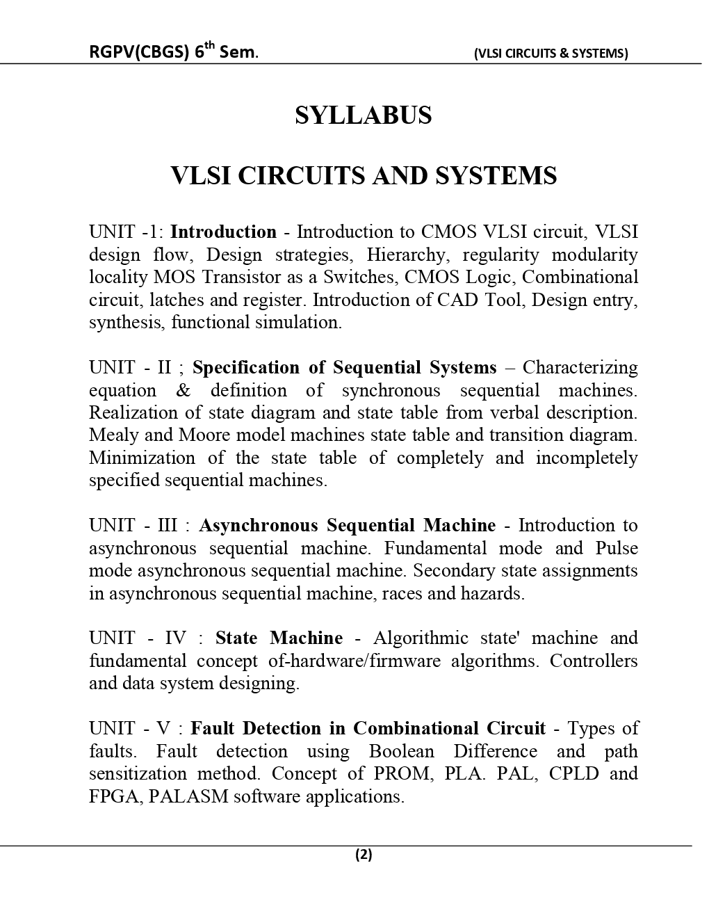 VLSI Circuits And Systems For RGPV BE 6th Sem Electronics & Communication Engineering - Page 3